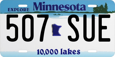 MN license plate 507SUE