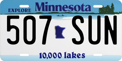 MN license plate 507SUN