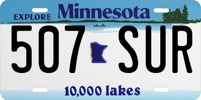 MN license plate 507SUR
