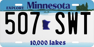 MN license plate 507SWT