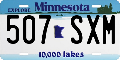 MN license plate 507SXM