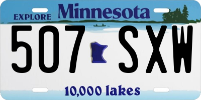 MN license plate 507SXW