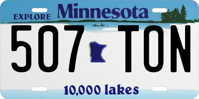 MN license plate 507TON