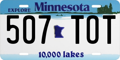 MN license plate 507TOT