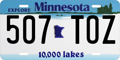 MN license plate 507TOZ