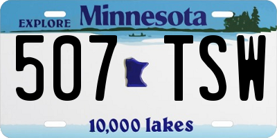 MN license plate 507TSW