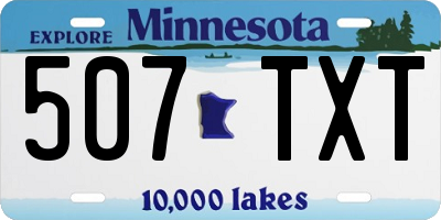MN license plate 507TXT