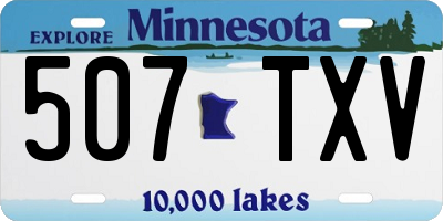 MN license plate 507TXV