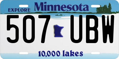 MN license plate 507UBW