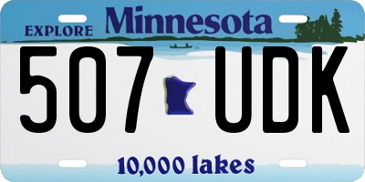MN license plate 507UDK