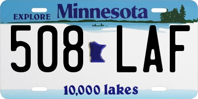 MN license plate 508LAF