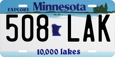 MN license plate 508LAK