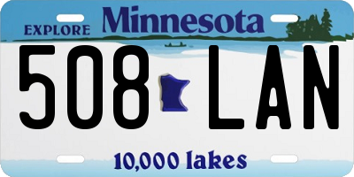 MN license plate 508LAN