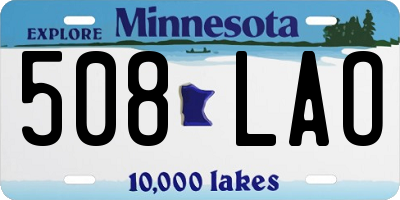 MN license plate 508LAO