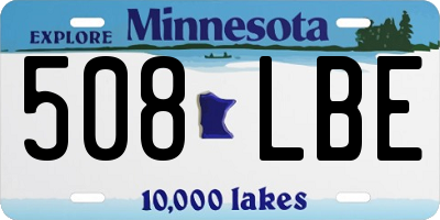 MN license plate 508LBE