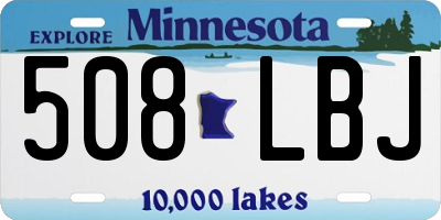 MN license plate 508LBJ