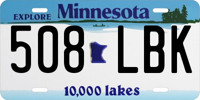 MN license plate 508LBK