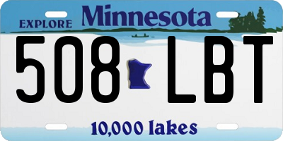 MN license plate 508LBT