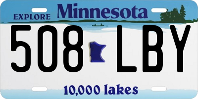 MN license plate 508LBY
