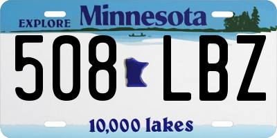 MN license plate 508LBZ
