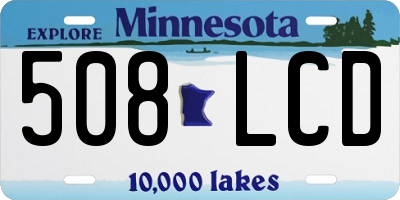 MN license plate 508LCD