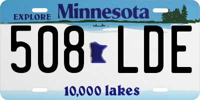 MN license plate 508LDE