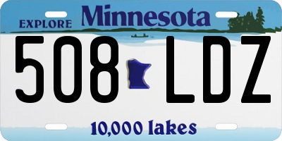 MN license plate 508LDZ