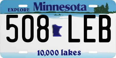 MN license plate 508LEB