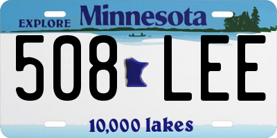 MN license plate 508LEE
