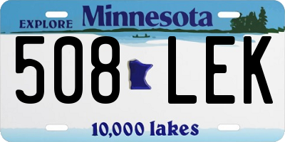 MN license plate 508LEK
