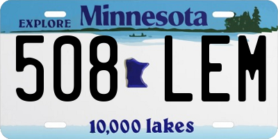 MN license plate 508LEM