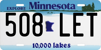 MN license plate 508LET