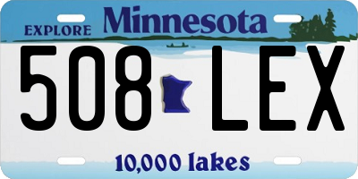 MN license plate 508LEX