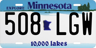 MN license plate 508LGW