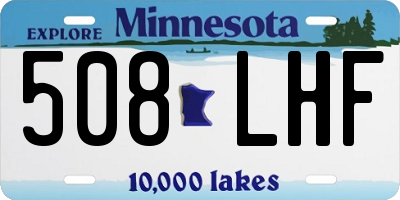 MN license plate 508LHF