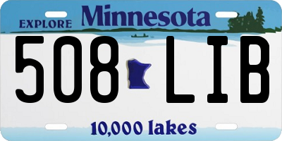 MN license plate 508LIB