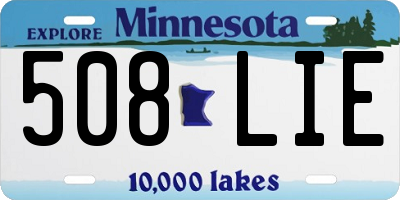 MN license plate 508LIE