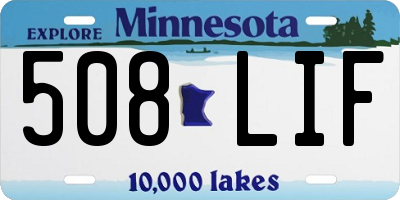 MN license plate 508LIF