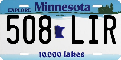 MN license plate 508LIR