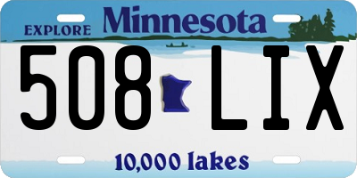 MN license plate 508LIX