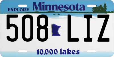 MN license plate 508LIZ