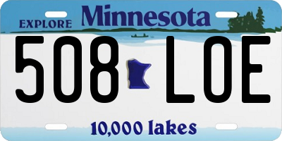 MN license plate 508LOE