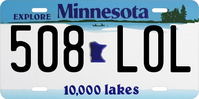 MN license plate 508LOL