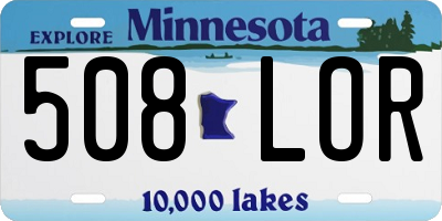 MN license plate 508LOR