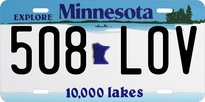 MN license plate 508LOV