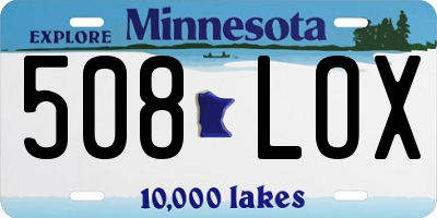 MN license plate 508LOX
