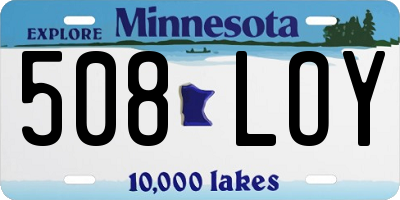 MN license plate 508LOY