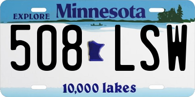 MN license plate 508LSW