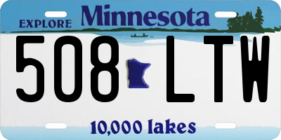 MN license plate 508LTW