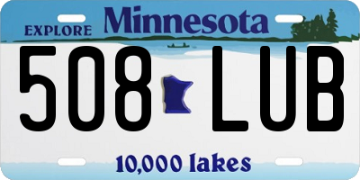 MN license plate 508LUB